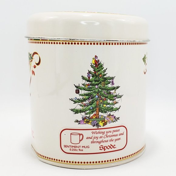 NEW Spode Christmas Tree Sentiment Mug/Cup & Gift Tin 9 oz. Porcelain Holly #1 - Picture 2 of 9